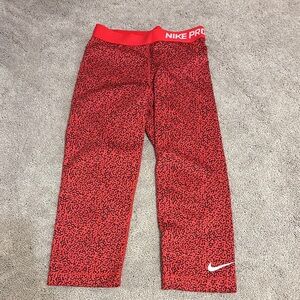 Nike Pro Red Patterned Leggings